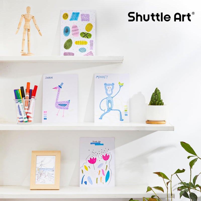 Shuttle Art 304 Pack Washable Markers, 16 Assorted Colors Broad Line Conical Tip Large Markers Bulk with a Box, Bonus Caps, Home Classroom School Supplies for Toddlers Kids Adults Students Teachers - Image 5